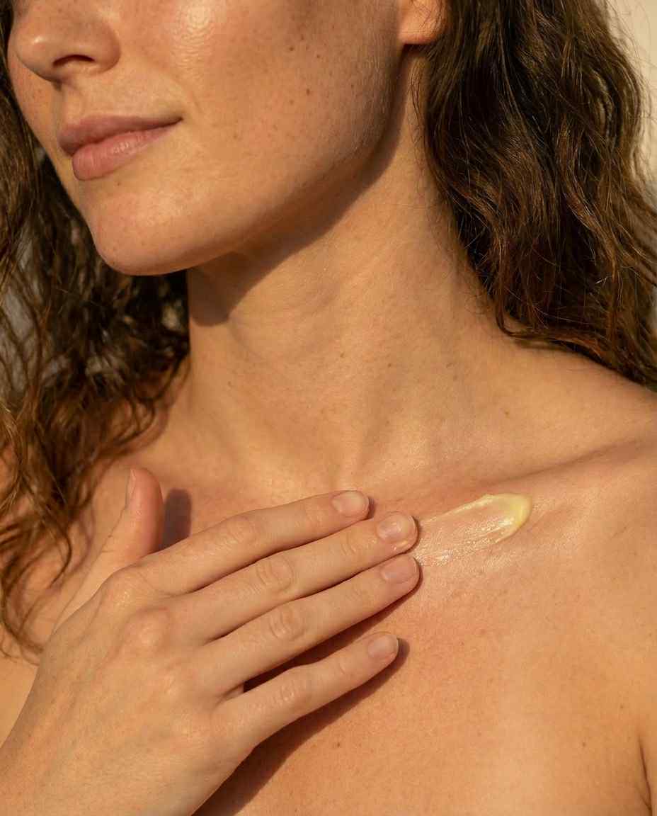  woman  applying tallow balm