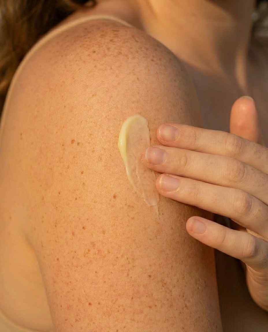 tallow balm swatch on arm